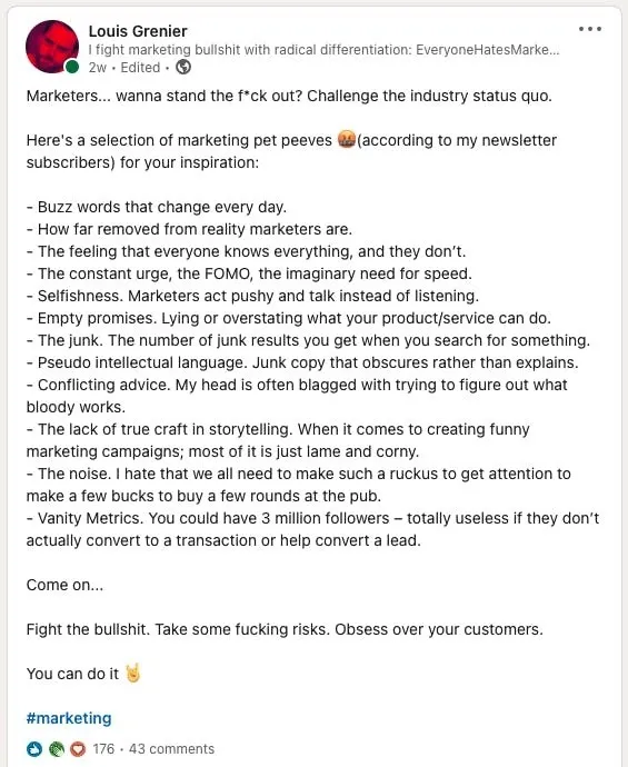 Asking one question leads to a long list of ways to challenge category conventions